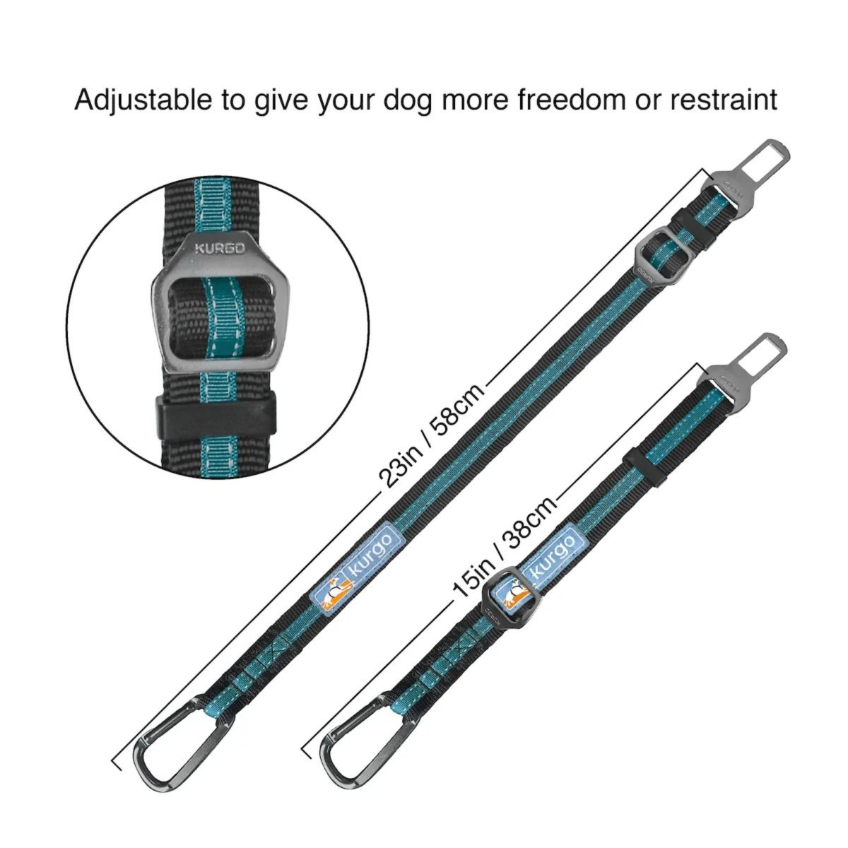 Kurgo Dog Seat Belt Tether Blue - Pets Perfect