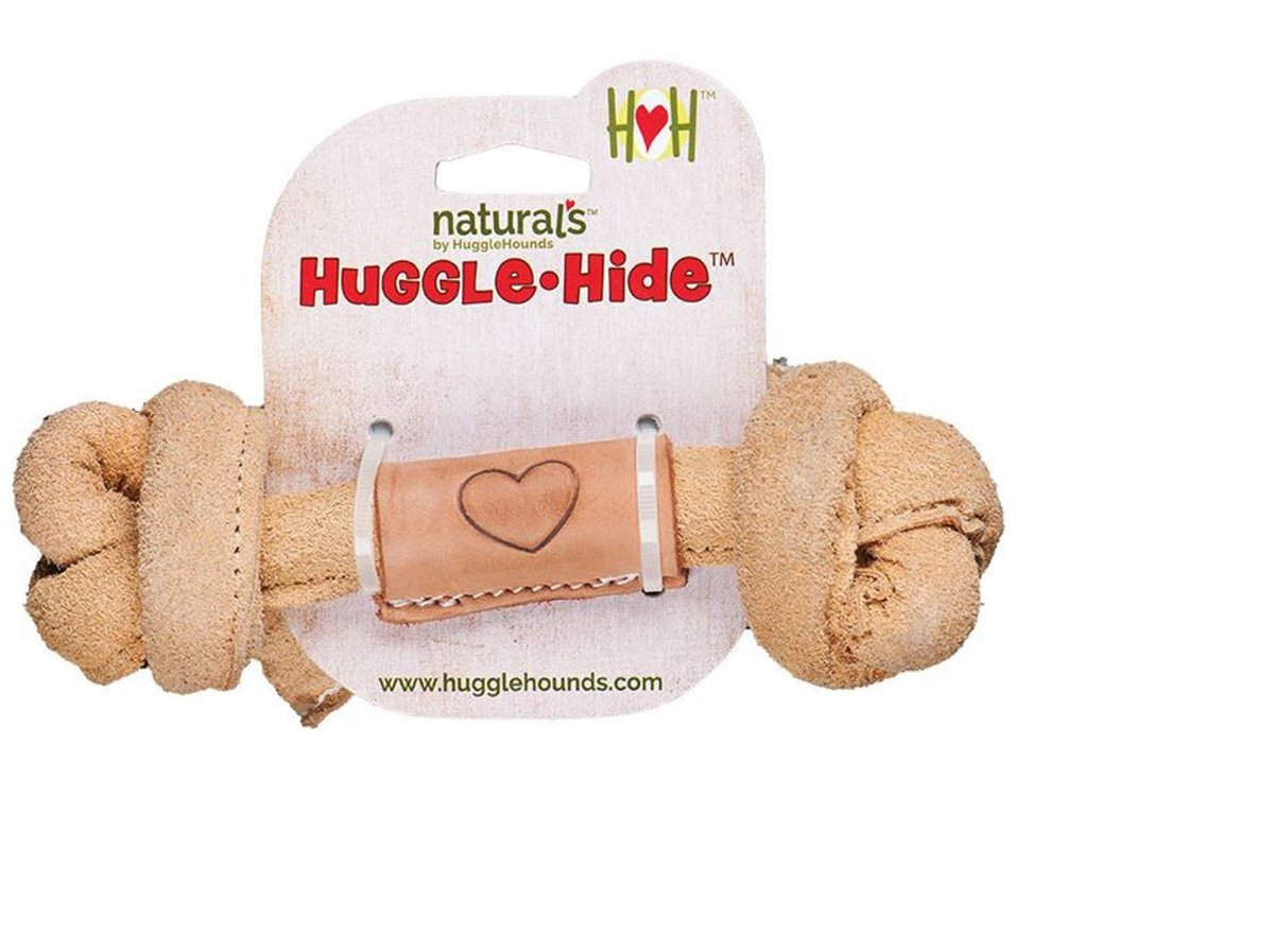 Hugglehounds Dog Natural Leather Knot Bone Medium - Pets Perfect