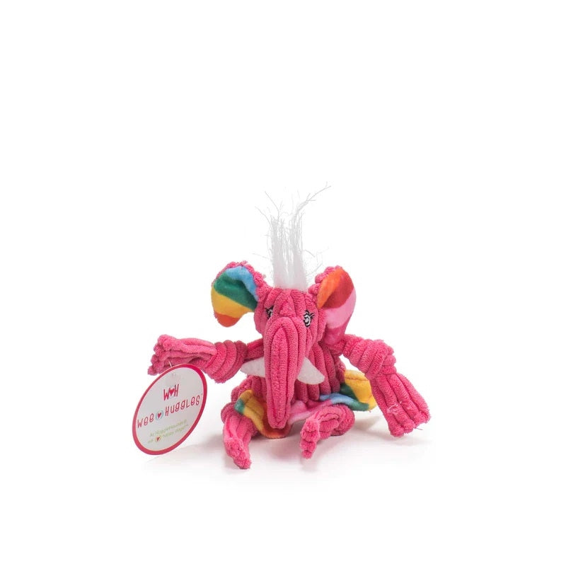 Hugglehounds Knottie Rainbow Elephant Wee Plush Dog Toy
