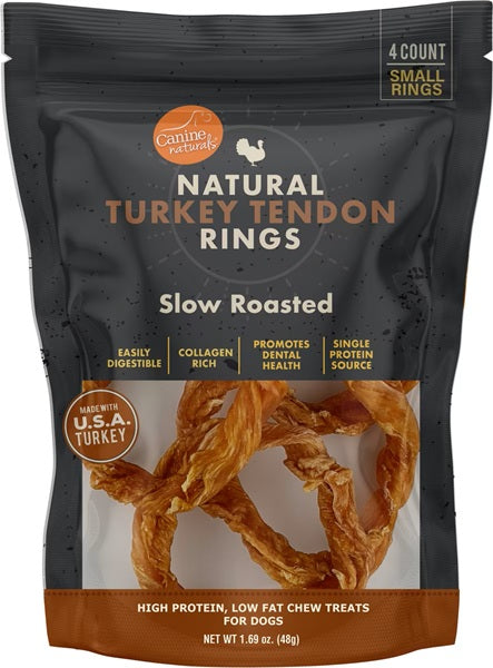 Canine Naturals Dog Turkey Tendon Rings 4 ct/1.69 oz