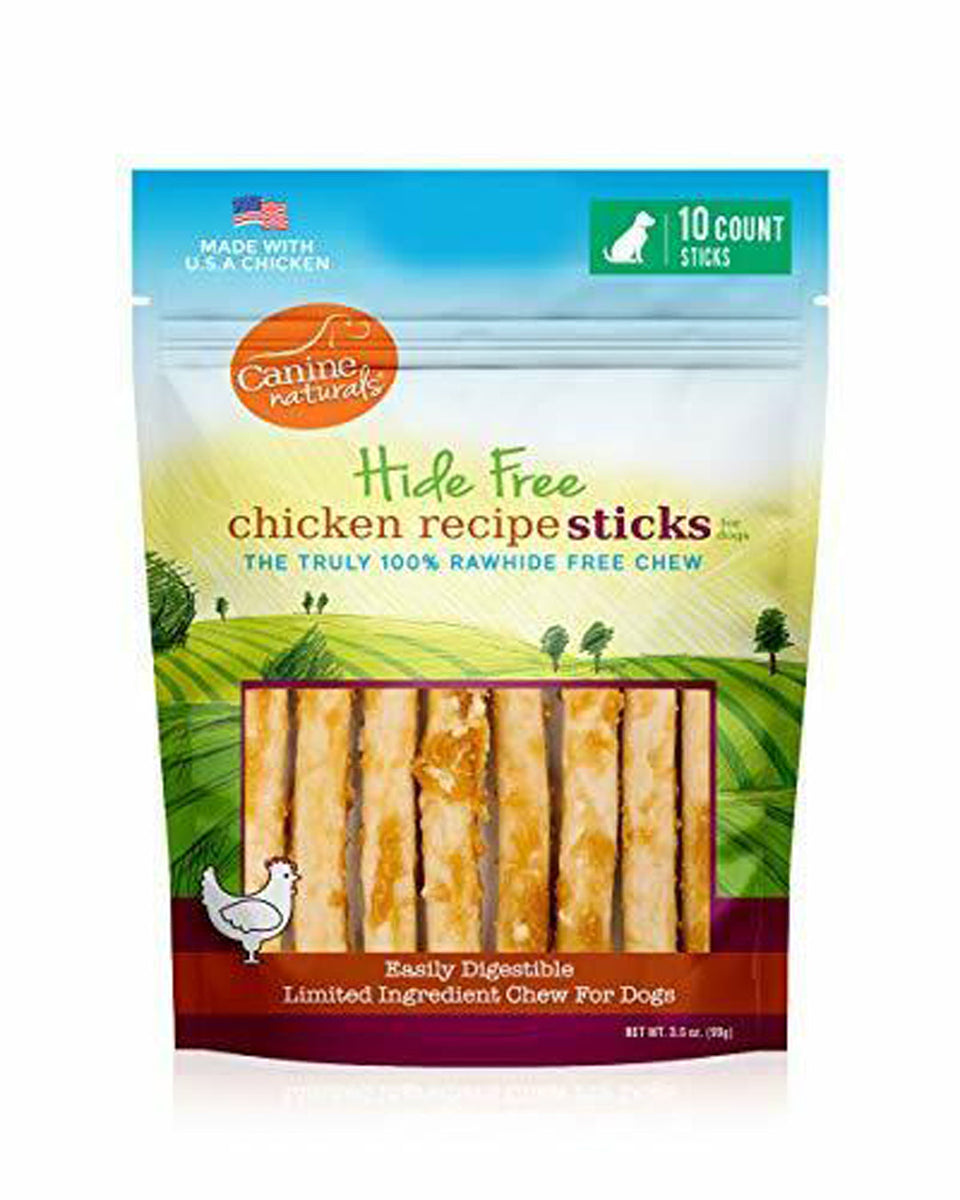 Canine Natural Hide Free 5 in Chicken Stick, 10-Count