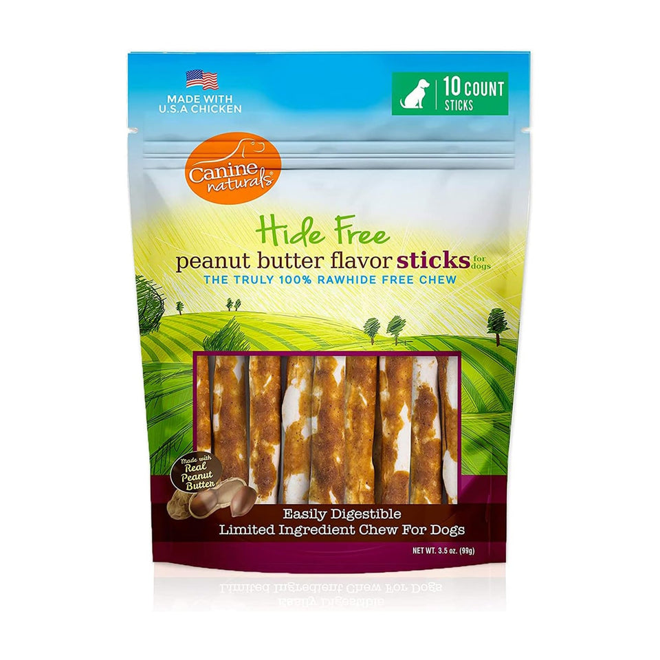 Canine Natural Hide Free 5Inch Peanut Butter  Stick 10Pk Default Title