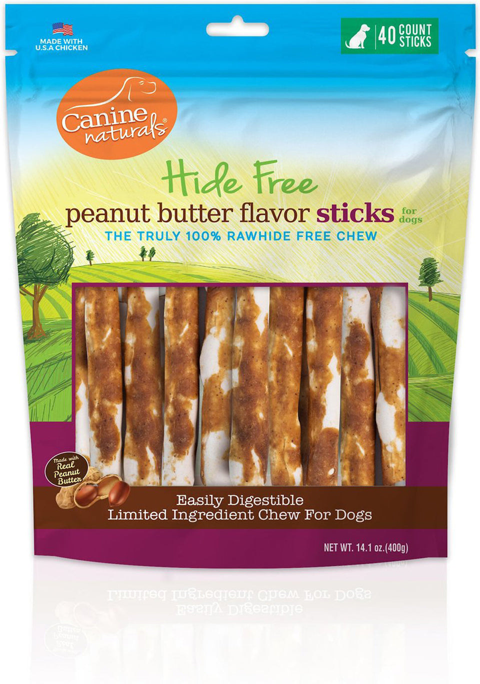 Canine Natural Hide Free 5 in Peanut Butter Stick, 40-Count