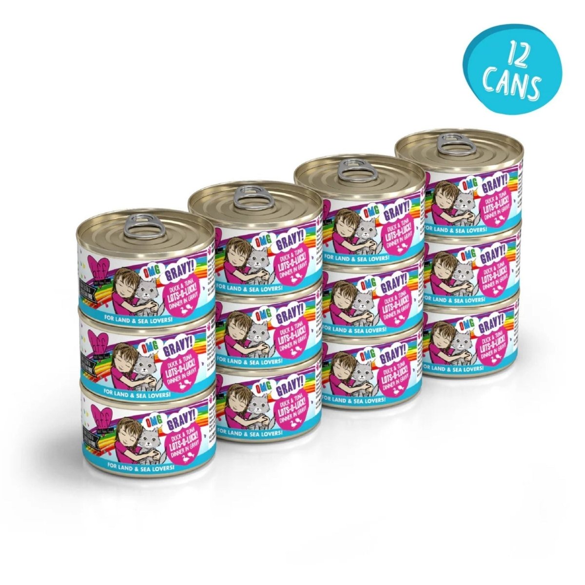 BFF Cat Omg Gravy Lots Luck Duck & Tuna 2.8oz. - (Case of 12) - Pets Perfect