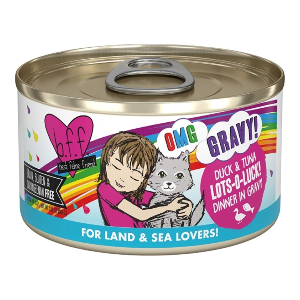BFF Cat Omg Gravy Lots Luck Duck & Tuna 2.8oz. - (Case of 12) - Pets Perfect