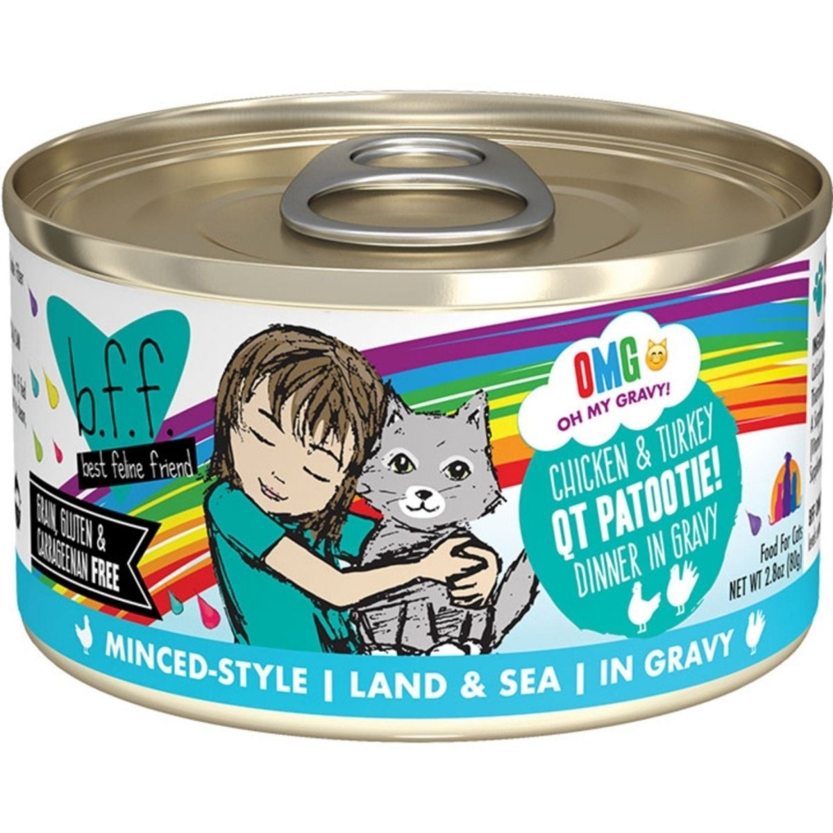 BFF Cat Omg Gravy Qt Patootie Chicken & Turkey 2.8oz. - (Case of 12) - Pets Perfect