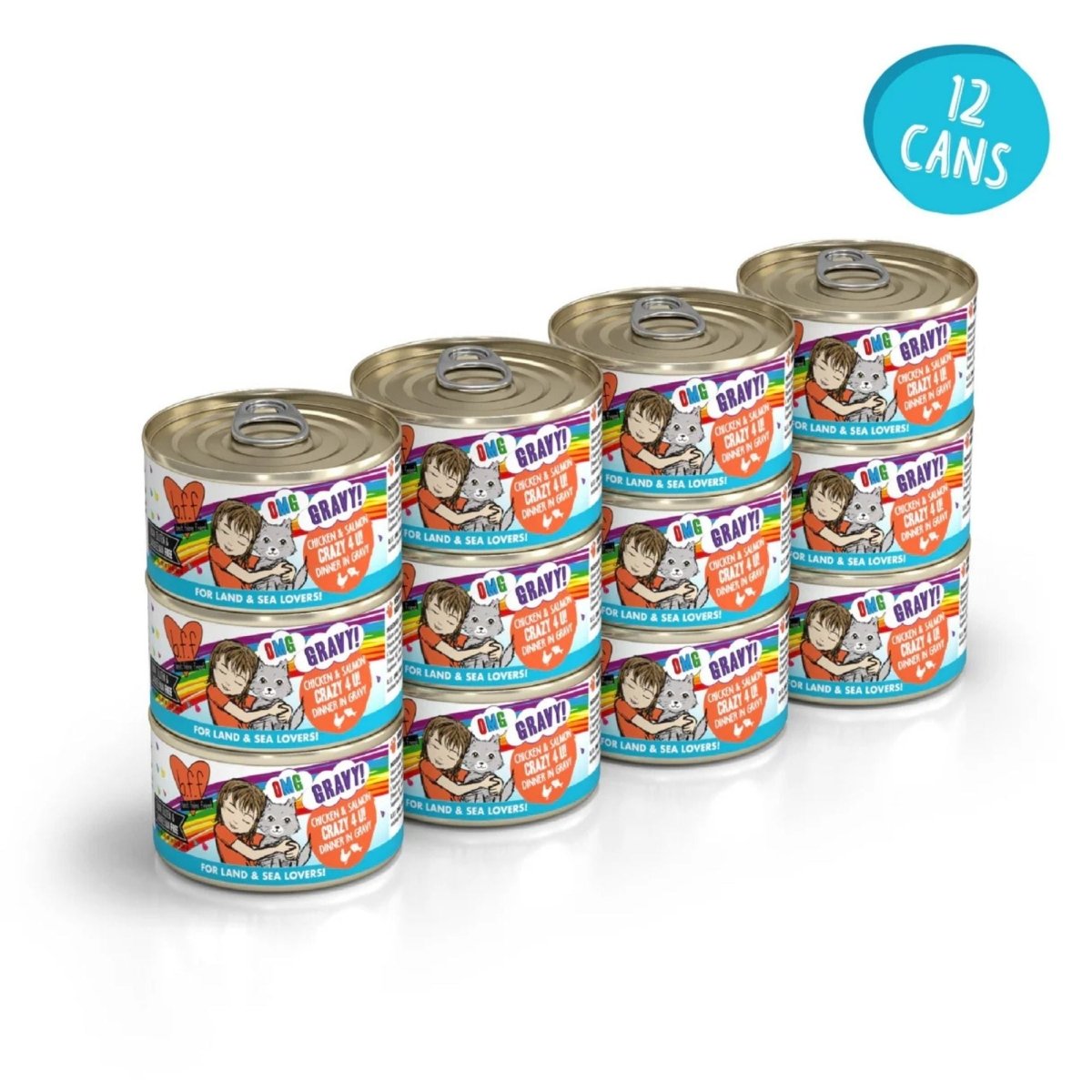 BFF Cat Omg Gravy Crazy 4 U Chicken & Salmon 2.8oz. - (Case of 12) - Pets Perfect