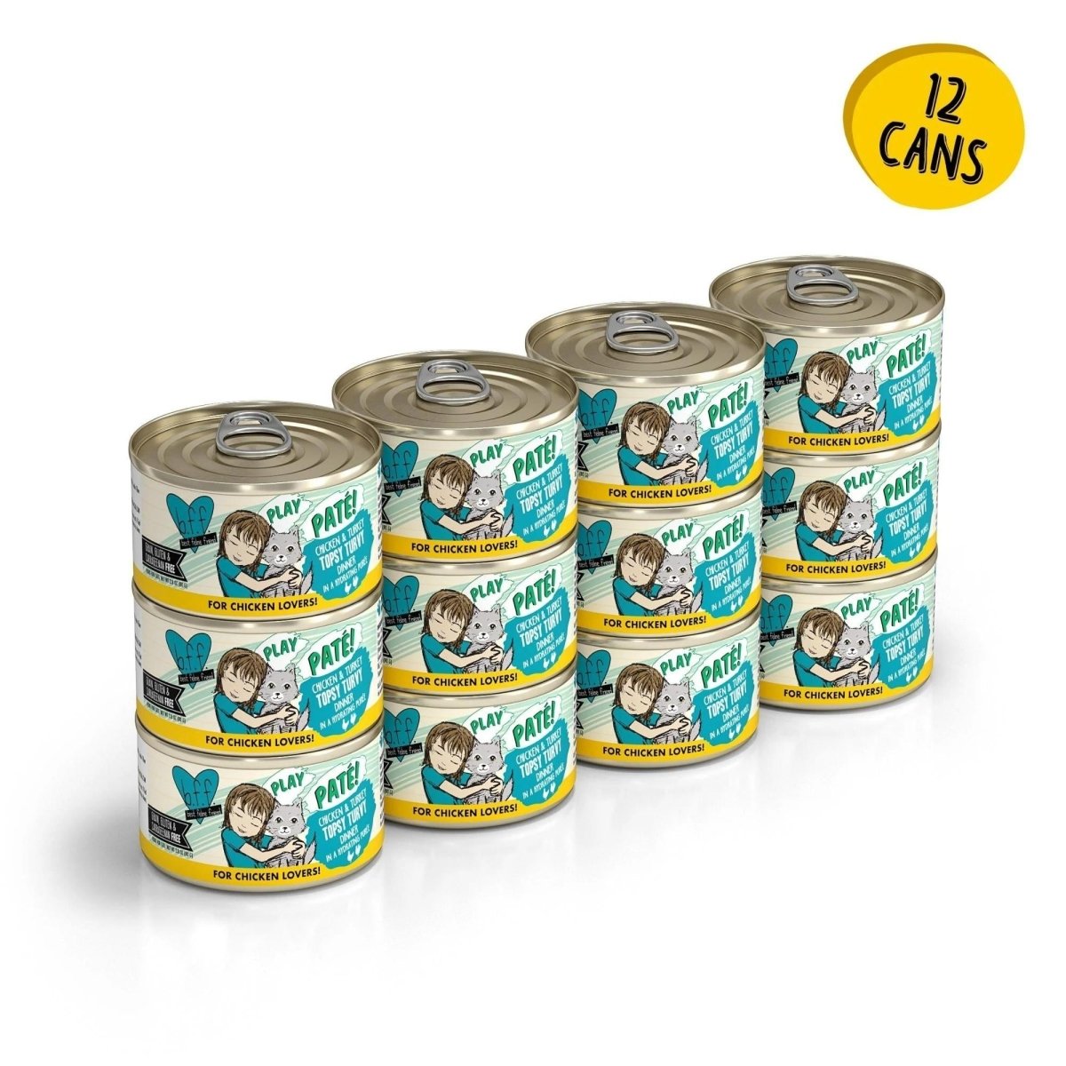 BFF Cat Play Chicken and Turkey Topsy Turvy Dinner 2.8oz. (Case of 12) - Pets Perfect