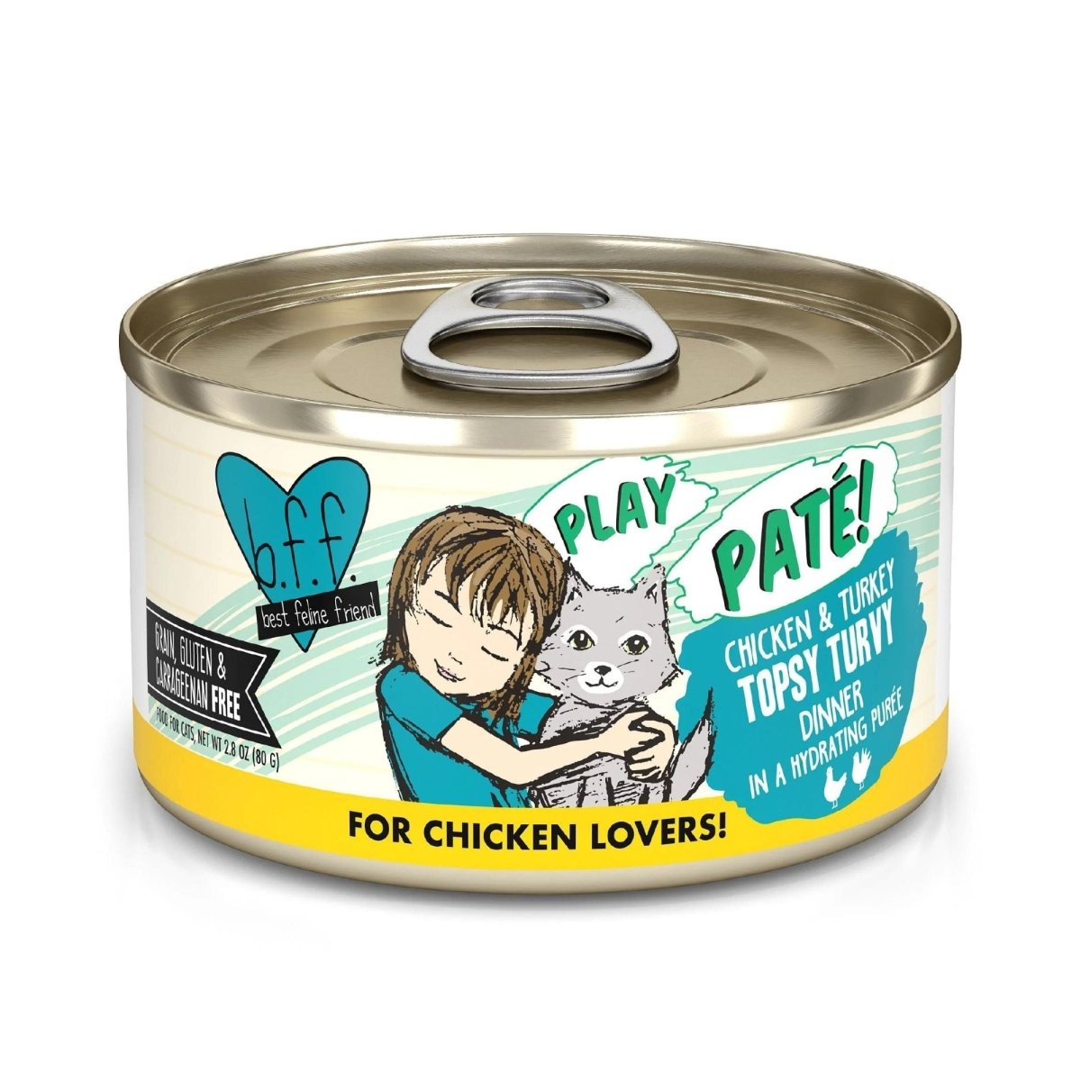 BFF Cat Play Chicken and Turkey Topsy Turvy Dinner 2.8oz. (Case of 12) - Pets Perfect