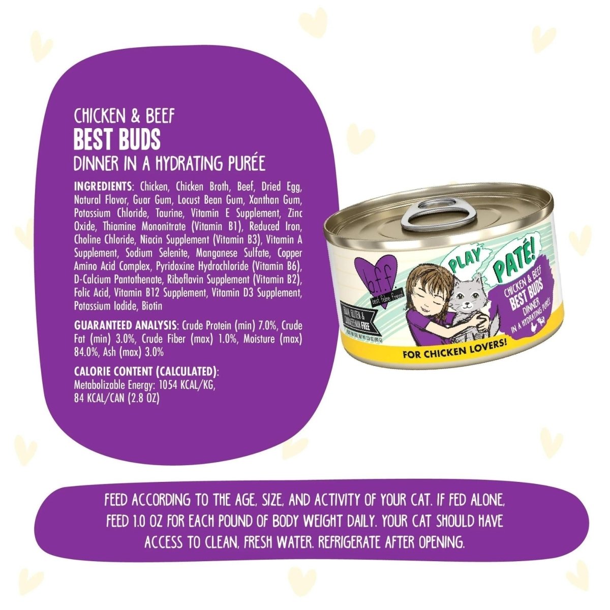 BFF Cat Play Chicken and Beef Best Buds Dinner 2.8oz.(Case of 12) - Pets Perfect