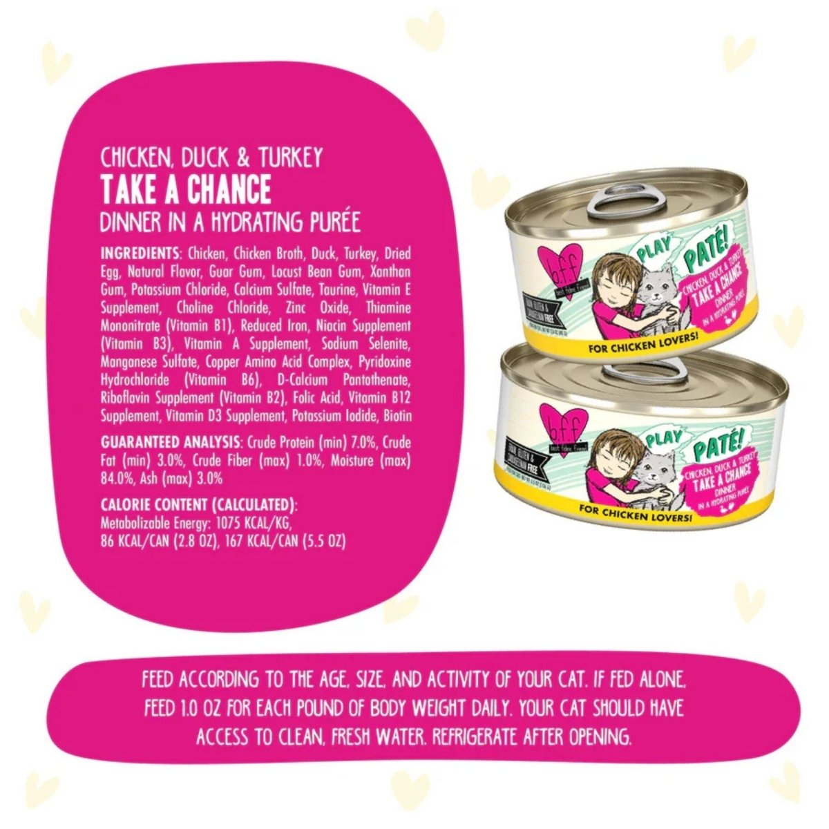 BFF Cat Play Chicken, Duck & Turkey Take a Chance Dinner 2.8oz. (Case of 12) - Pets Perfect