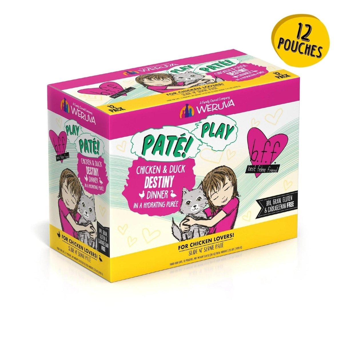 BFF Cat Play Chicken and Duck Destiny Dinner 3oz. (Case of 12) - Pets Perfect