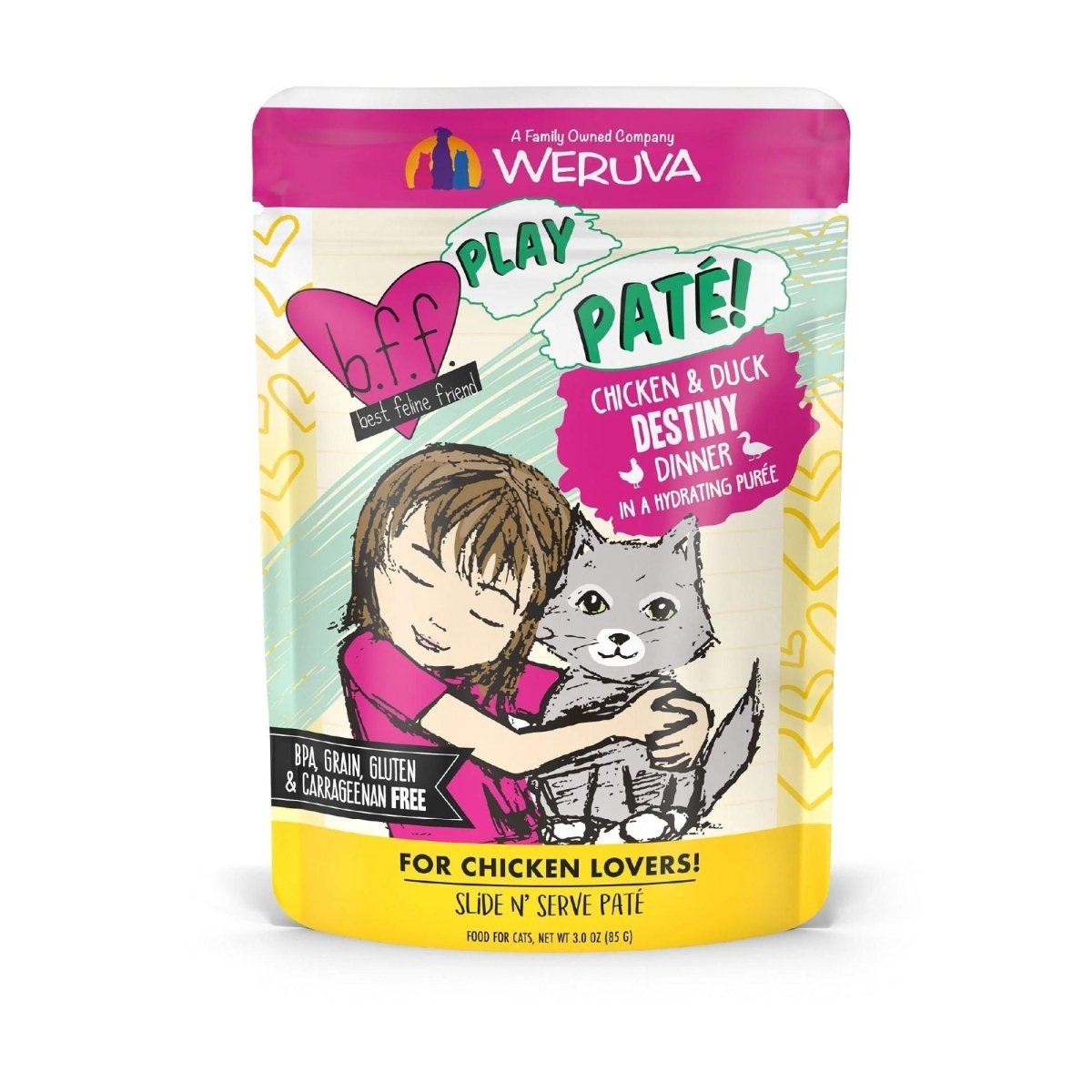 BFF Cat Play Chicken and Duck Destiny Dinner 3oz. (Case of 12) - Pets Perfect