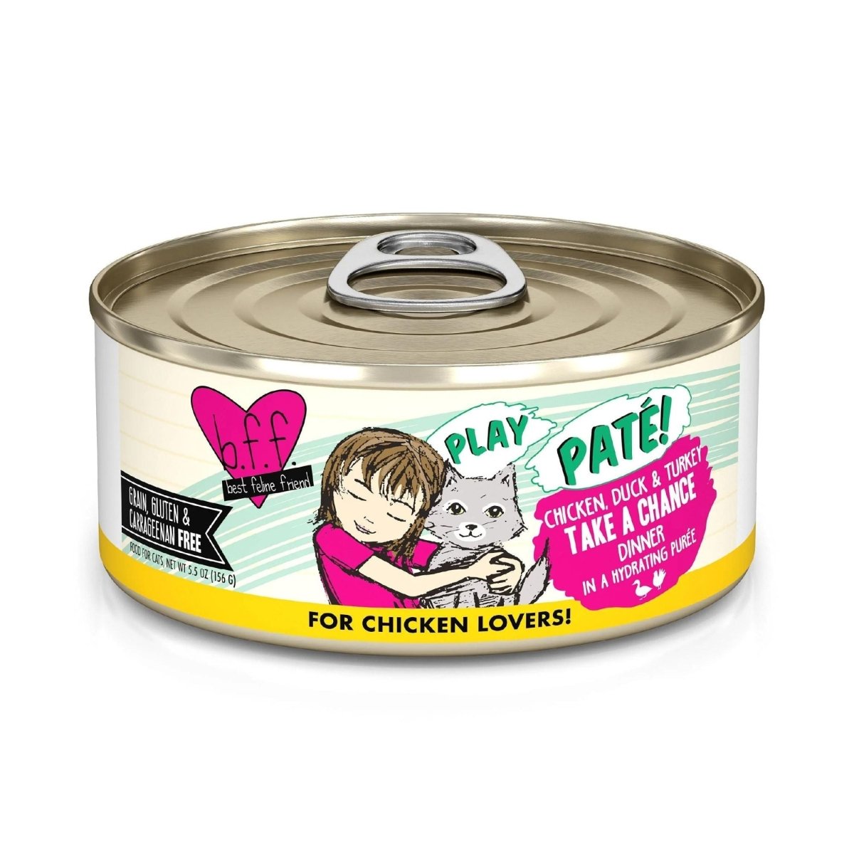 BFF Cat Play Chicken; Duck and Turkey Take a Chance Dinner 5.5oz. (Case of 8) - Pets Perfect