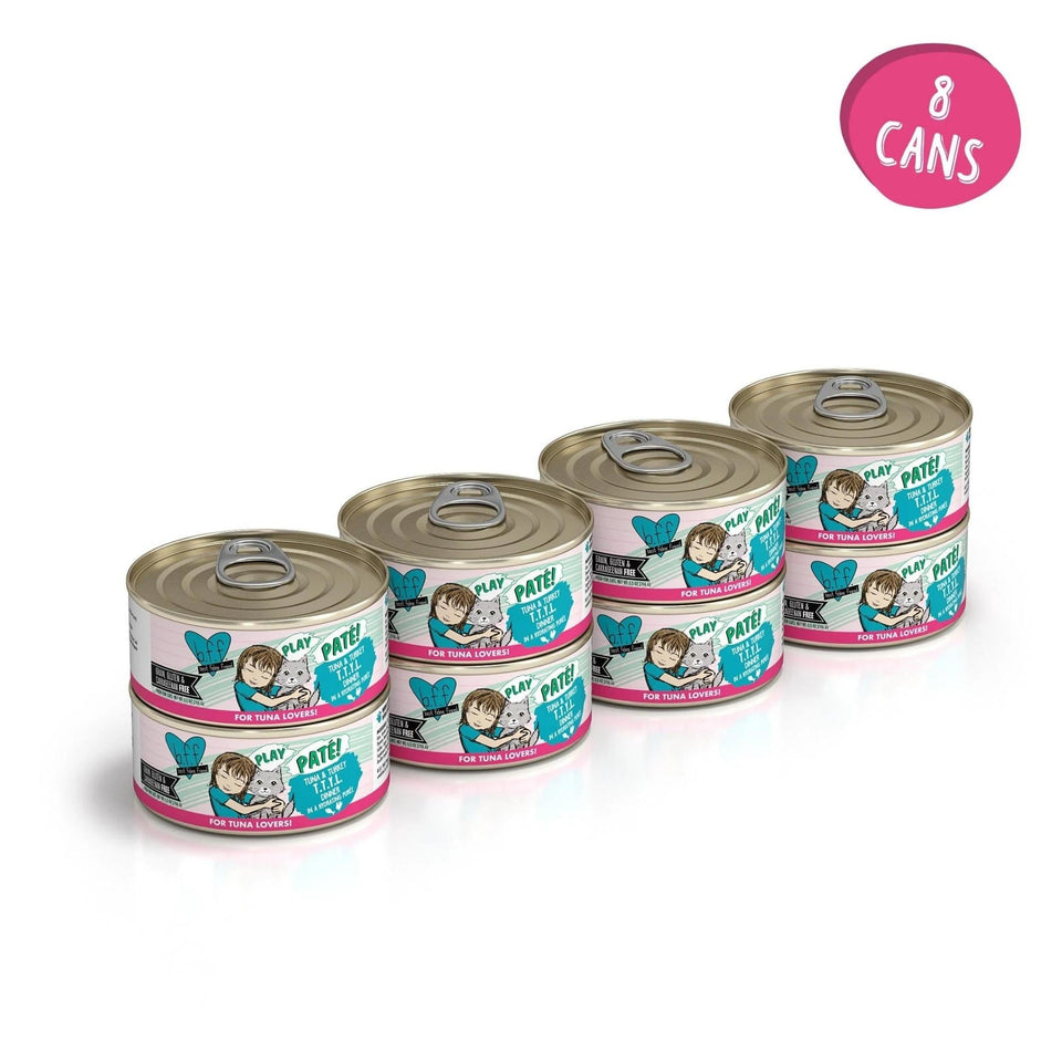 BFF Cat Play Tuna & Turkey TTYL Dinner Wet Cat Food, 5.5 oz, 8 ct