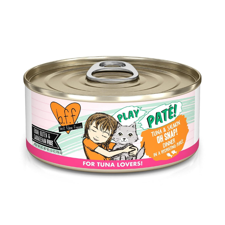 BFF Cat Play Tuna & Salmon Oh Snap Dinner Wet Cat Food, 5.5 oz, 8 ct