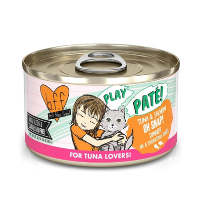BFF Cat Play Tuna & Salmon Oh Snap Dinner Wet Cat Food, 2.8 oz, 12 ct