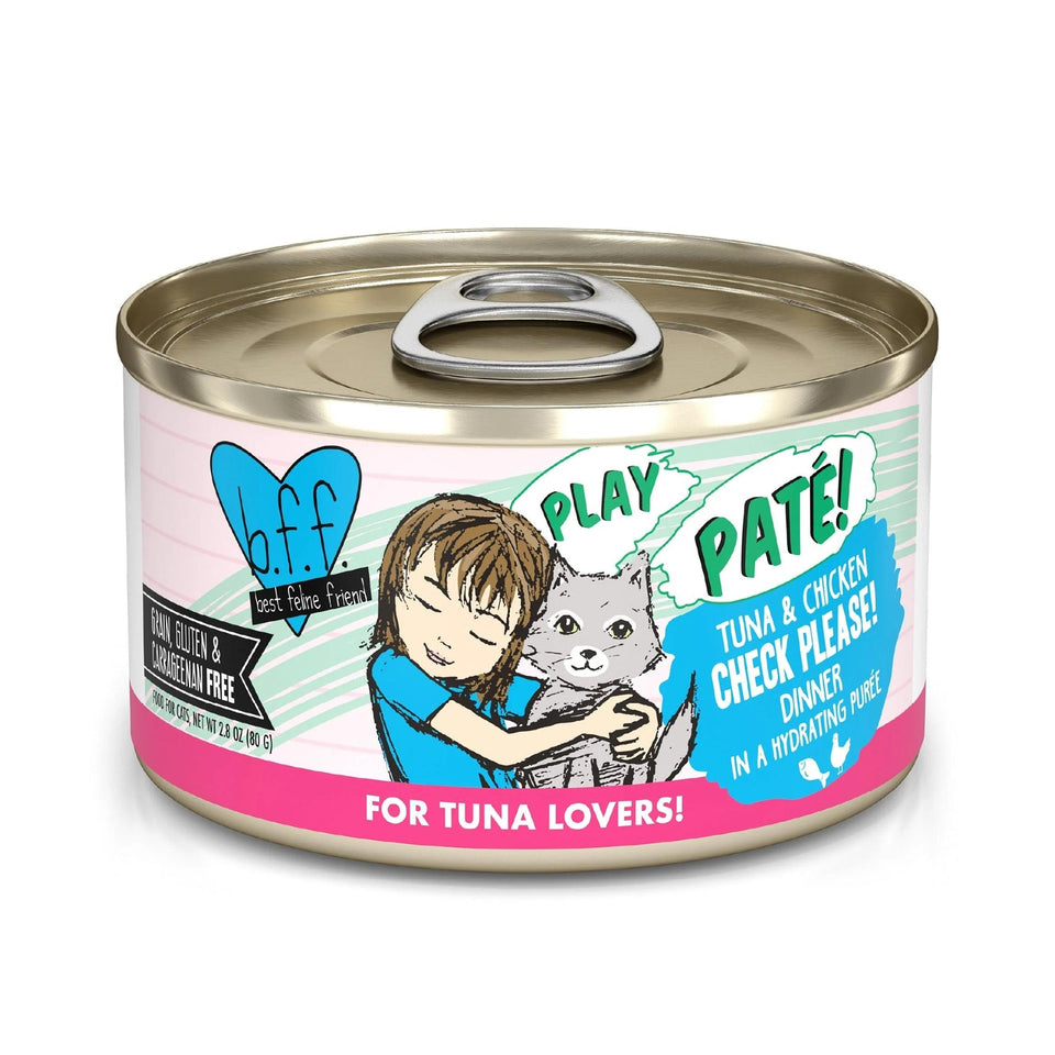 BFF Cat Play Tuna & Chicken Check Please Dinner Wet Cat Food, 2.8 oz, 12 ct