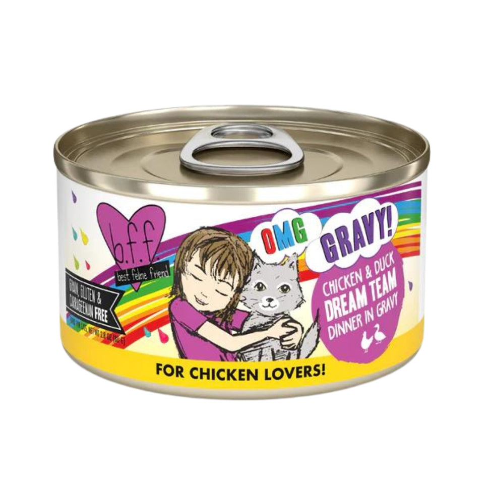 BFF Cat Omg Chicken and Duck Dream Team Dinner in Gravy 2.8 oz. 12 ct