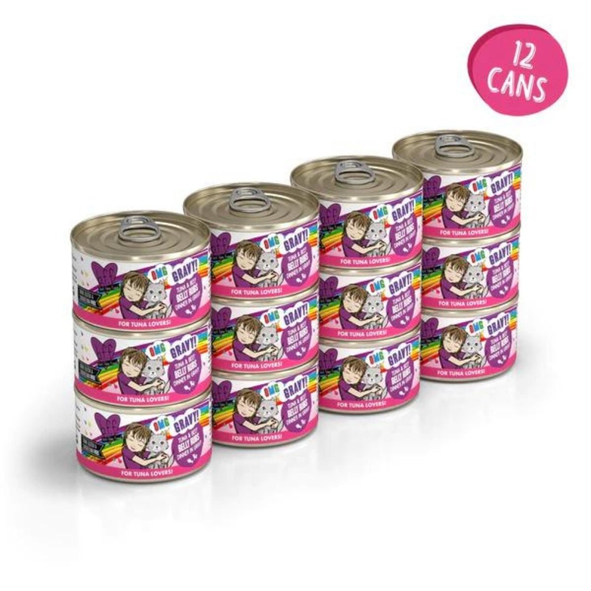 BFF Cat Omg Tuna and Beef Belly Rubs Dinner in Gravy 2.8oz. (Case of 12) - Pets Perfect