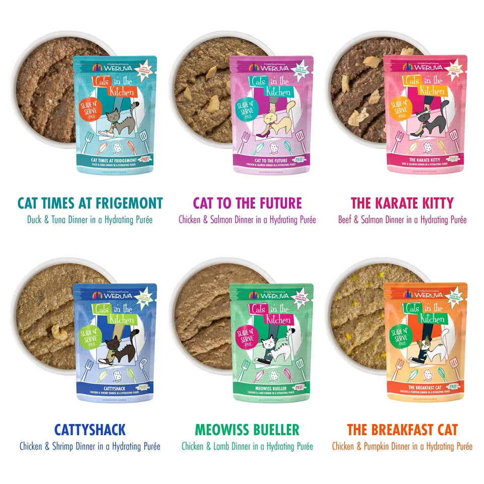 Cats in the Kitchen Slide N' Serve Pate Brat Pack Wet Cat Food - Variety Pack, 3 oz, 12 ct