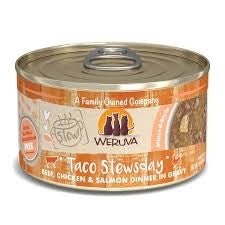 Weruva Taco Stewsday Beef, Chicken and Salmon Stew Wet Cat Food 2.8 oz