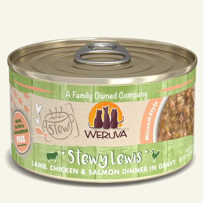 Weruva Stewy Lewis Lamb, Chicken & Salmon Dinner in Gravy Wet Cat Food