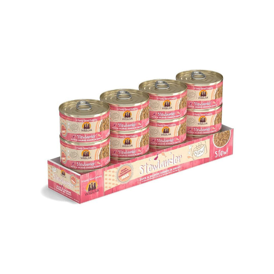Weruva Stewlander Duck & Salmon Dinner in Gravy Wet Cat Food, 2.8 oz. 12 ct