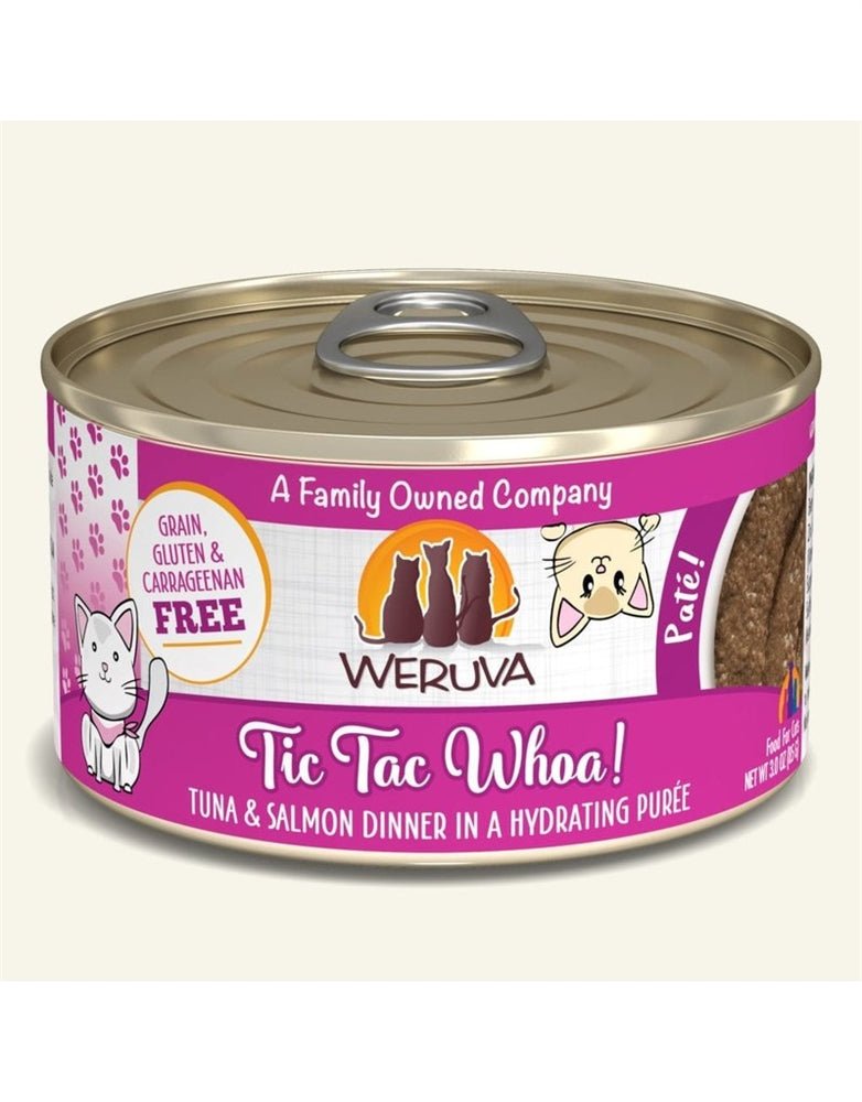 Weruva Cat Pate Tic Tac Whoa! Tuna and Salmon Dinner 3oz. (Case of 12) - Pets Perfect