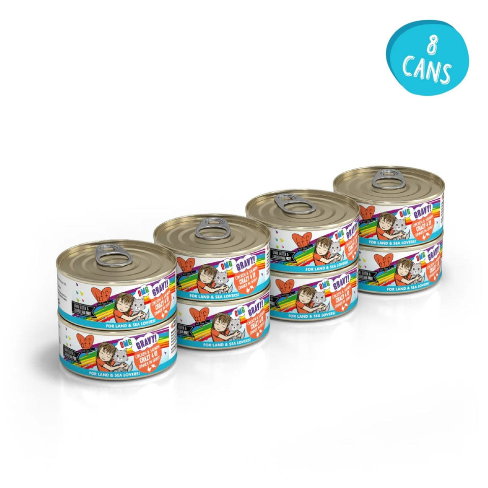 BFF Cat Omg Gravy Crazy 4 U Chicken & Salmon 5.5oz. - (Case of 8)