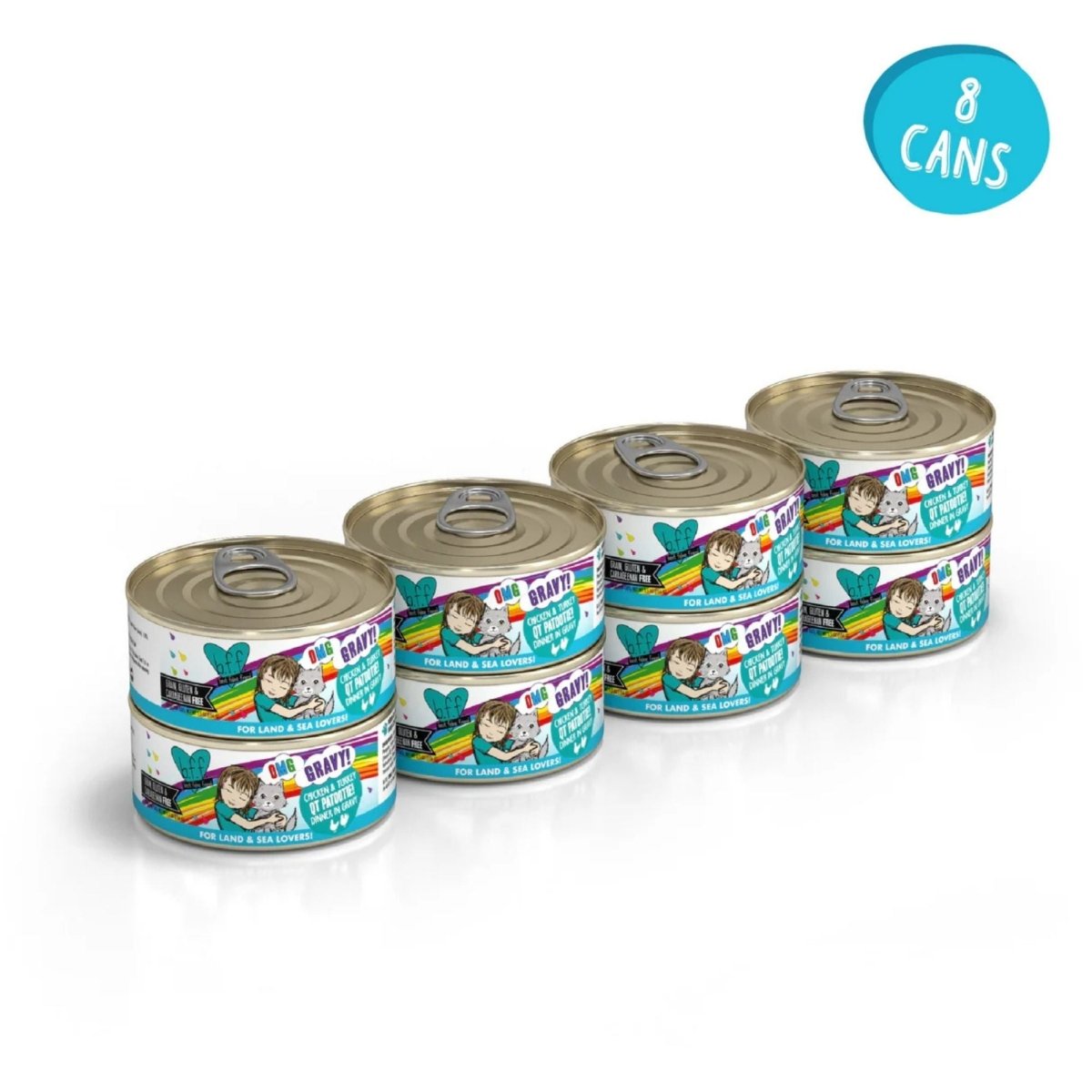 BFF Cat Omg Gravy Qt Patootie Chicken & Turkey 5.5oz. - (Case of 8) - Pets Perfect