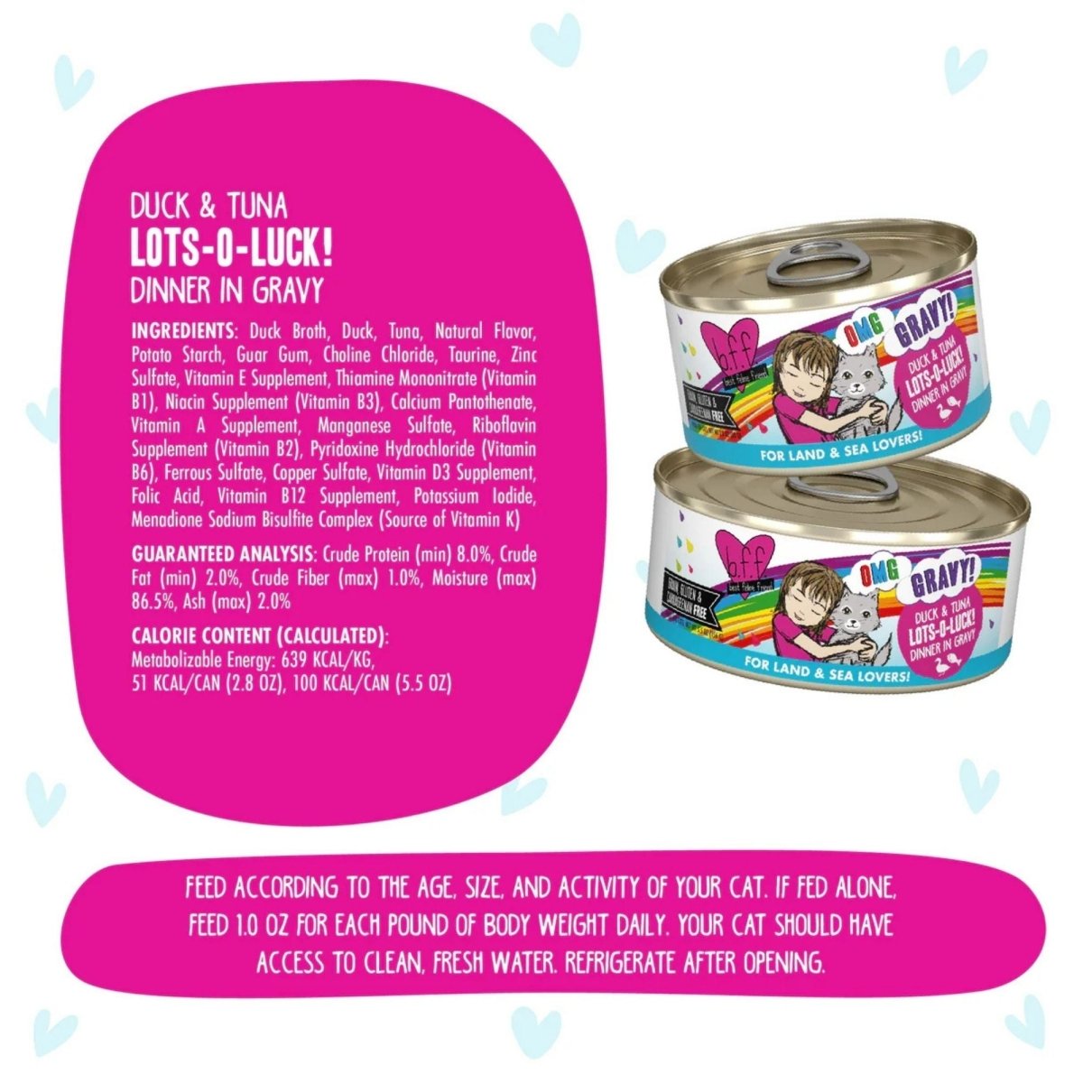 BFF Cat Omg Gravy Lots Luck Duck & Tuna 5.5oz. - (Case of 8) - Pets Perfect