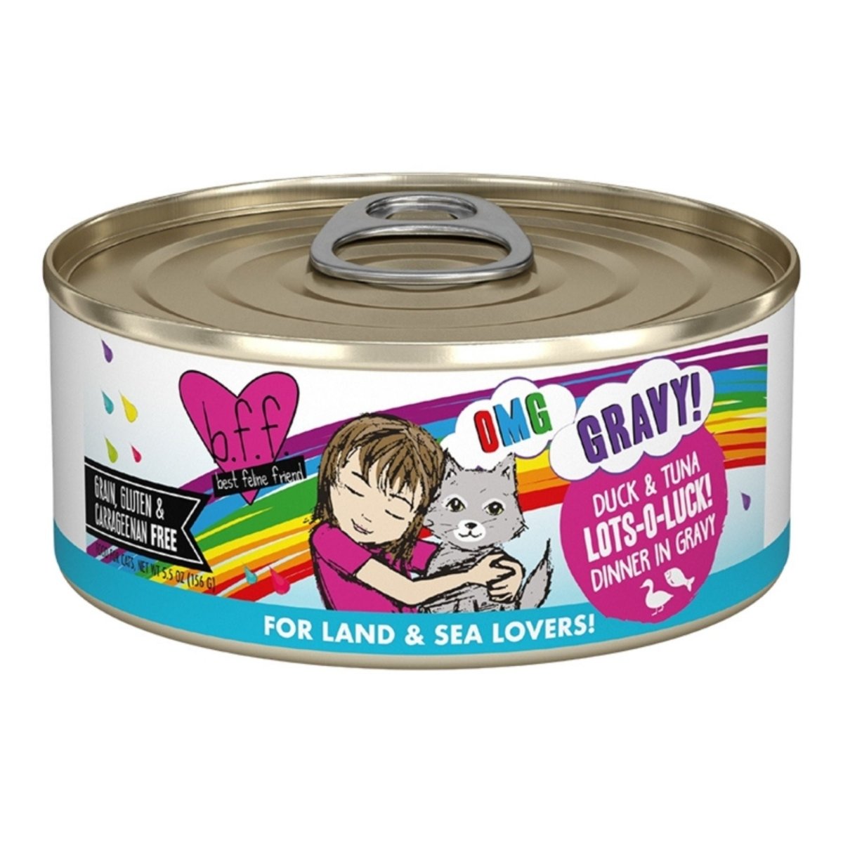 BFF Cat Omg Gravy Lots Luck Duck & Tuna 5.5oz. - (Case of 8) - Pets Perfect