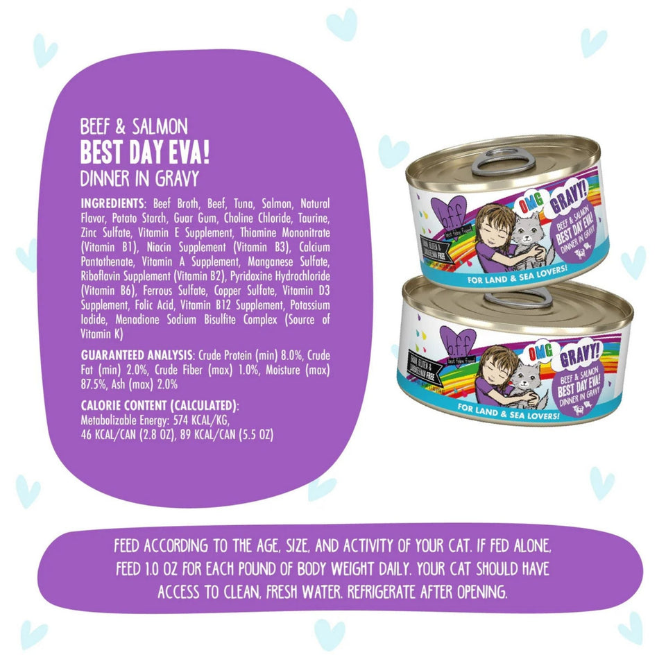 BFF Cat Omg Gravy Best Day Eva Beef & Salmon 5.5oz. - (Case of 8)