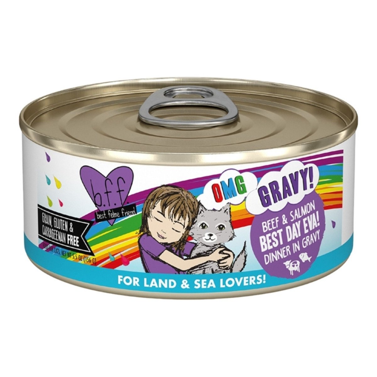 BFF Cat Omg Gravy Best Day Eva Beef & Salmon 5.5oz. - (Case of 8) - Pets Perfect