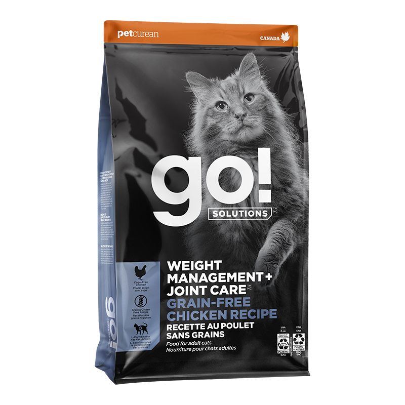 Go! Solutions Weight Management + Joint Care Grain-Free Chicken Dry Cat Food, 8 lb
