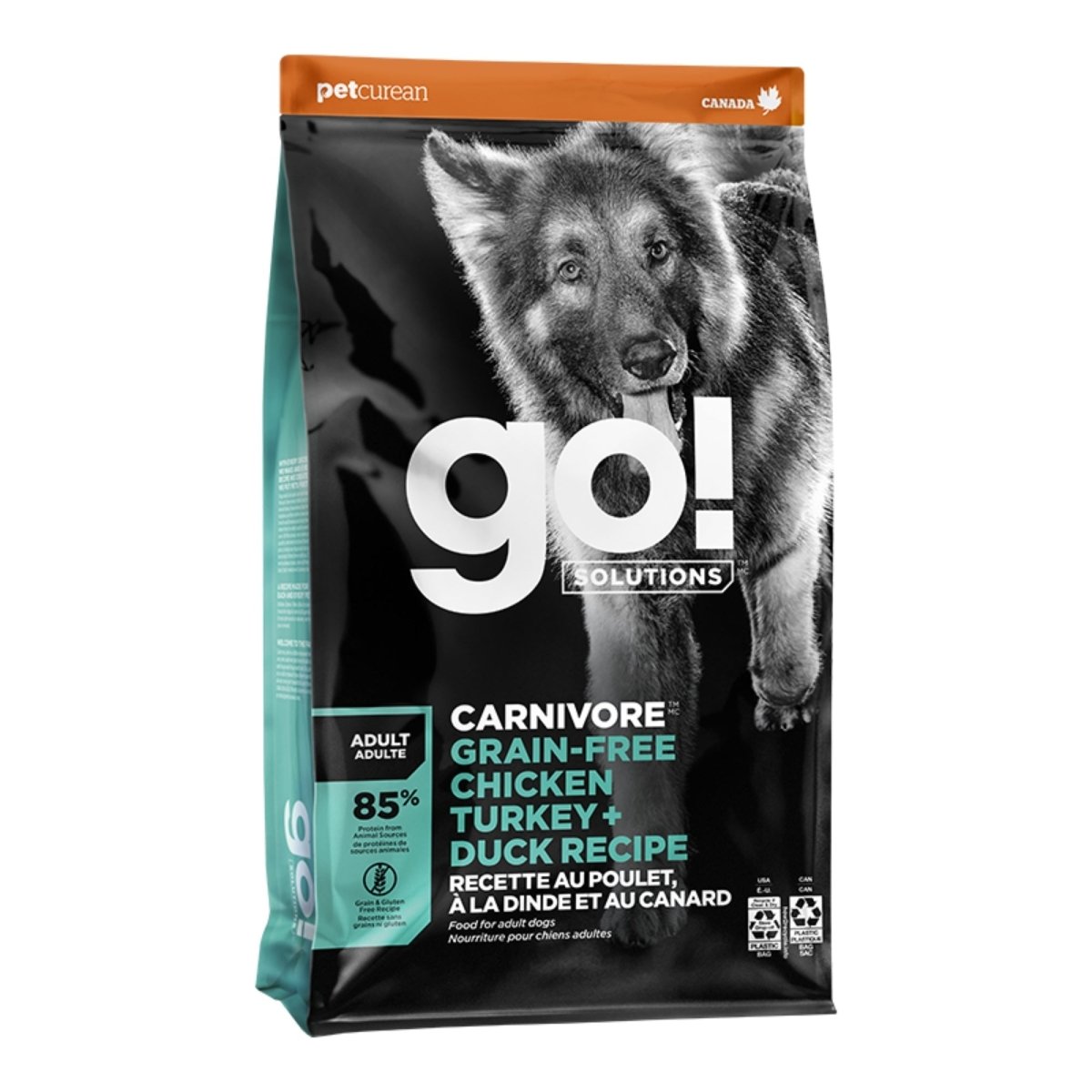 Go! Dog Carnivore Grain Free Adult Chicken, Turkey & Duck 22Lb - Pets Perfect