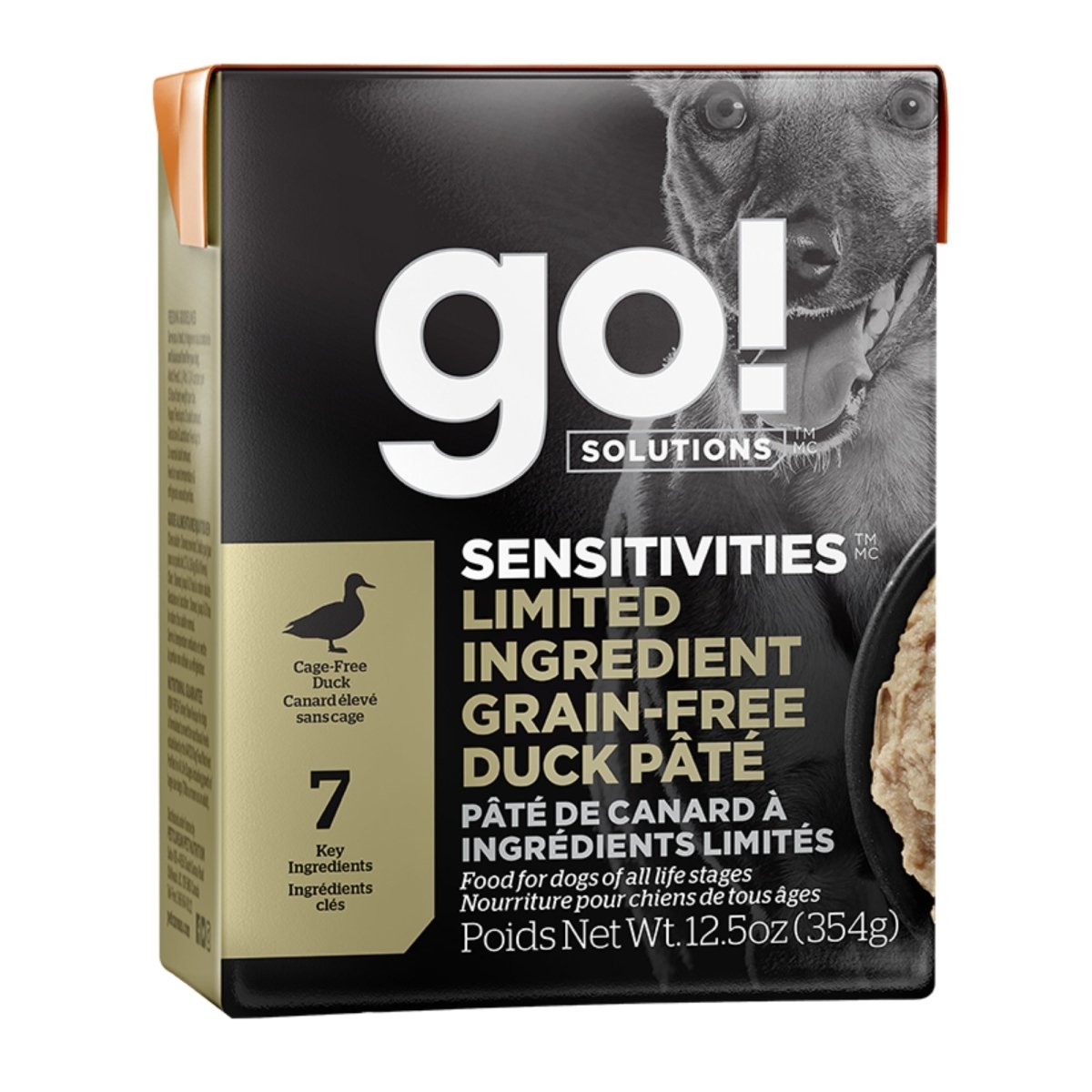 Go! Dog Sensitivities Limited Ingredient Grain Free Pate Duck 12.5oz. (Case of 12) - Pets Perfect
