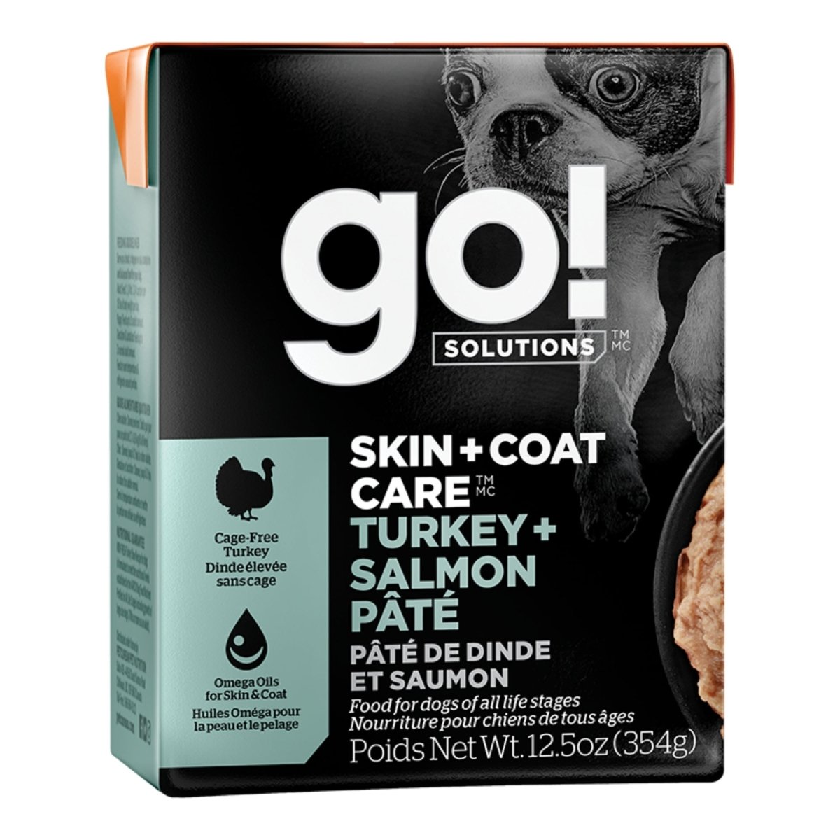 Go! Dog Skin & Coat Care Pate Turkey & Salmon With Grain 12.5oz. (Case of 12) - Pets Perfect