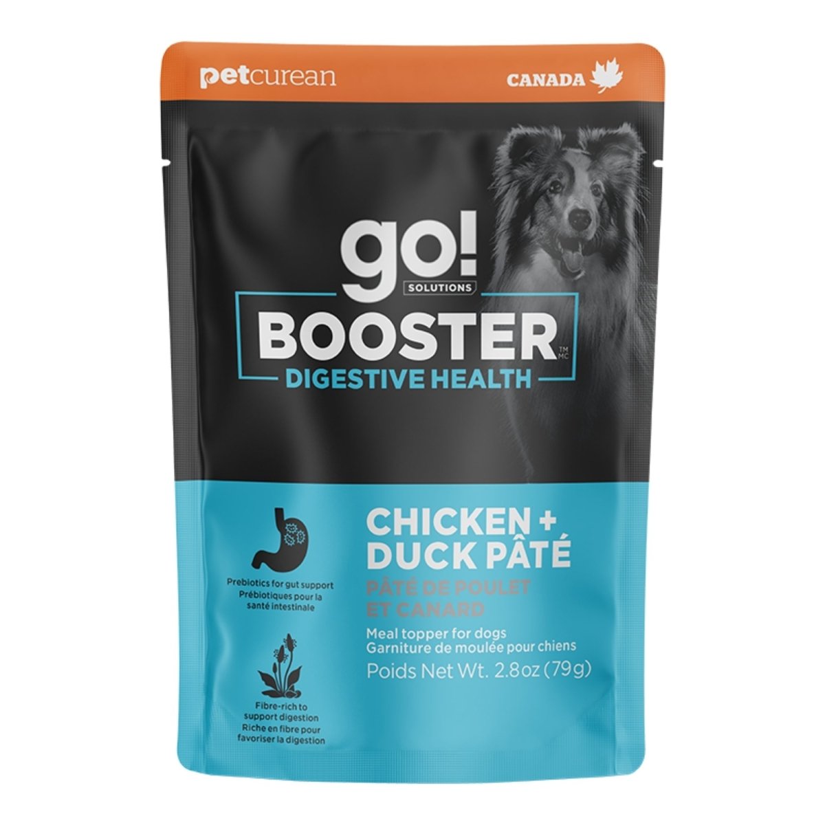 Petcurean Go! Solutions Booster Digestive Health Chicken & Duck Pate Dog Topper 2.8oz (Case of 24) - Pets Perfect