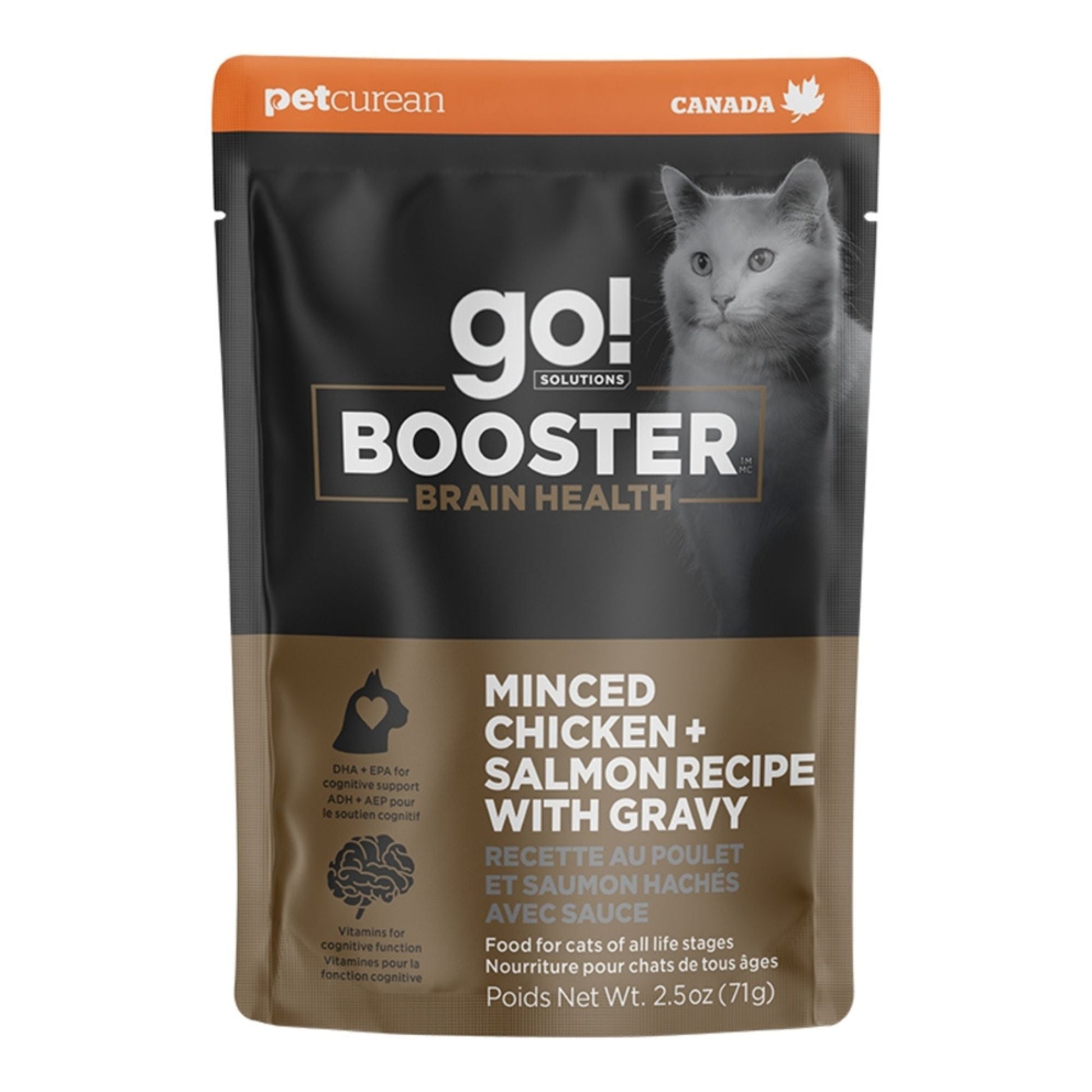 Go! Cat Booster Brain Health Minced Chicken + Salmon With Gravy 2.5