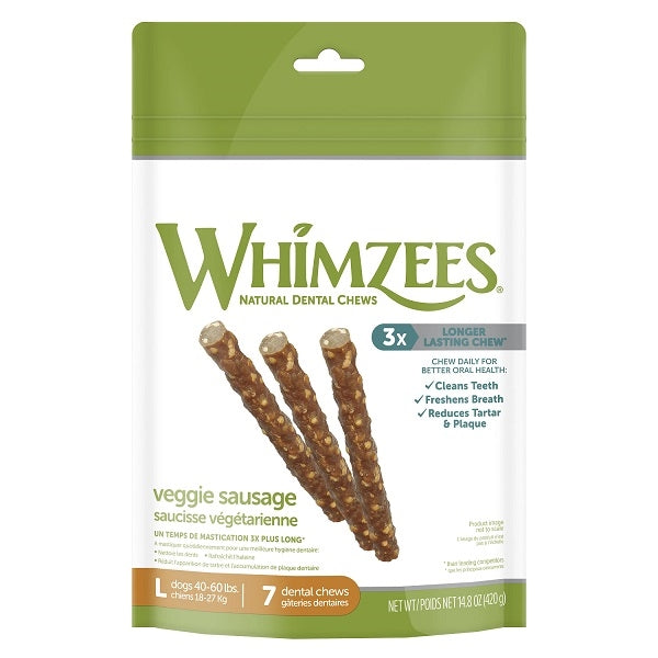 Whimzees Veggie Sausage Large, 14.8 oz Bag
