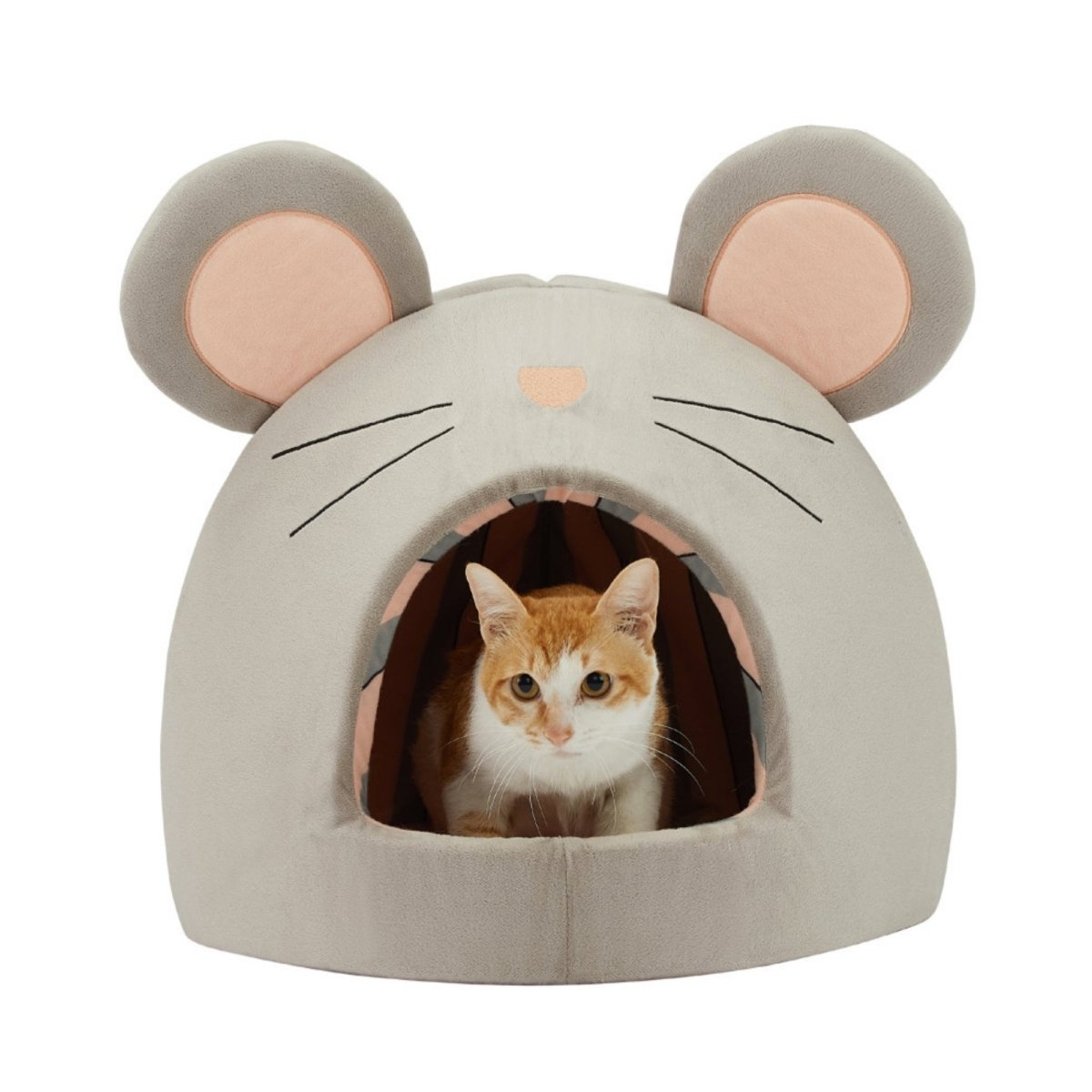 Outward Hound Novelty Pet Hut Covered Domed Cat Bed Grey Mouse, 1ea/One Size - Pets Perfect