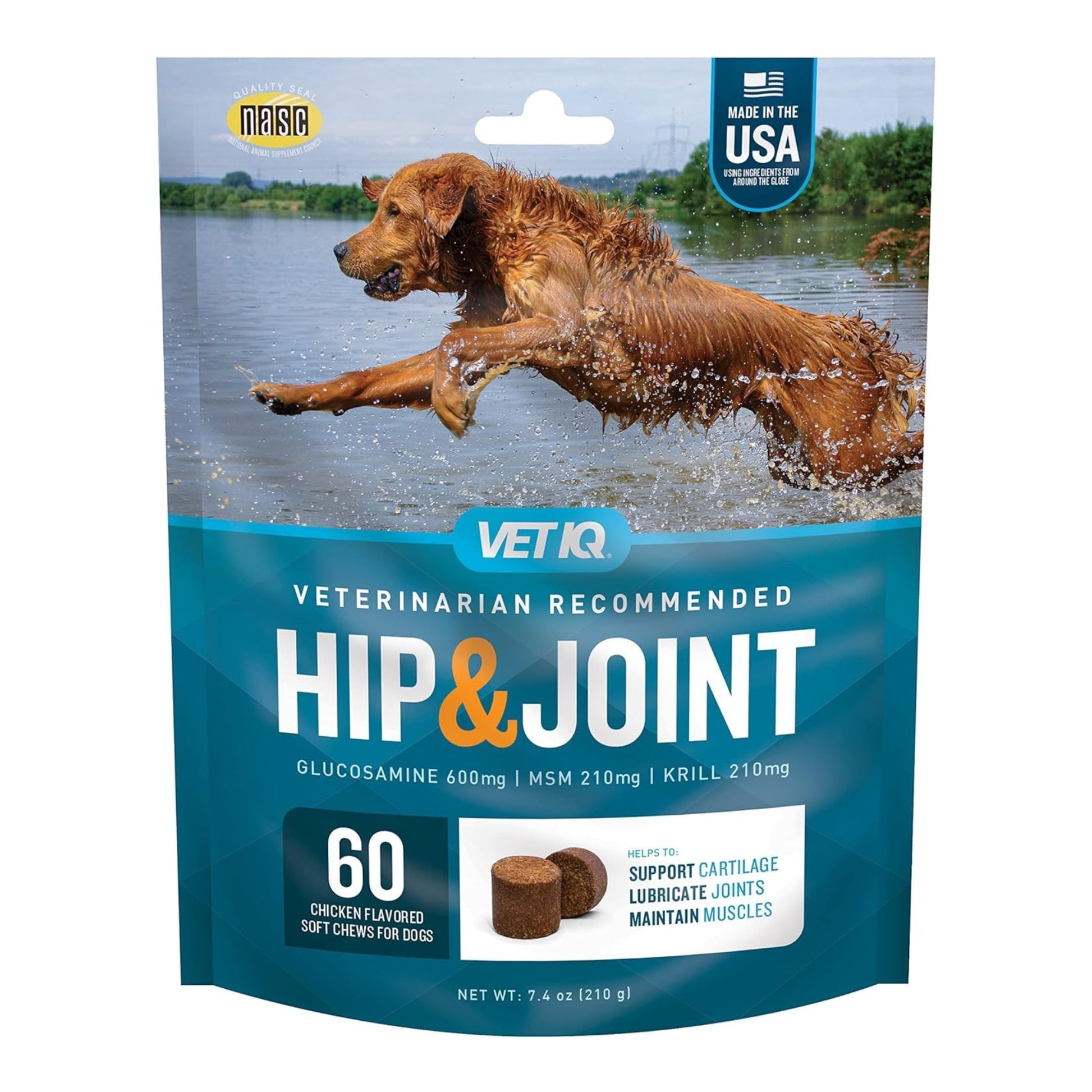 Vetiq Hip & Joint Soft Dog Chew Chicken 60 ct