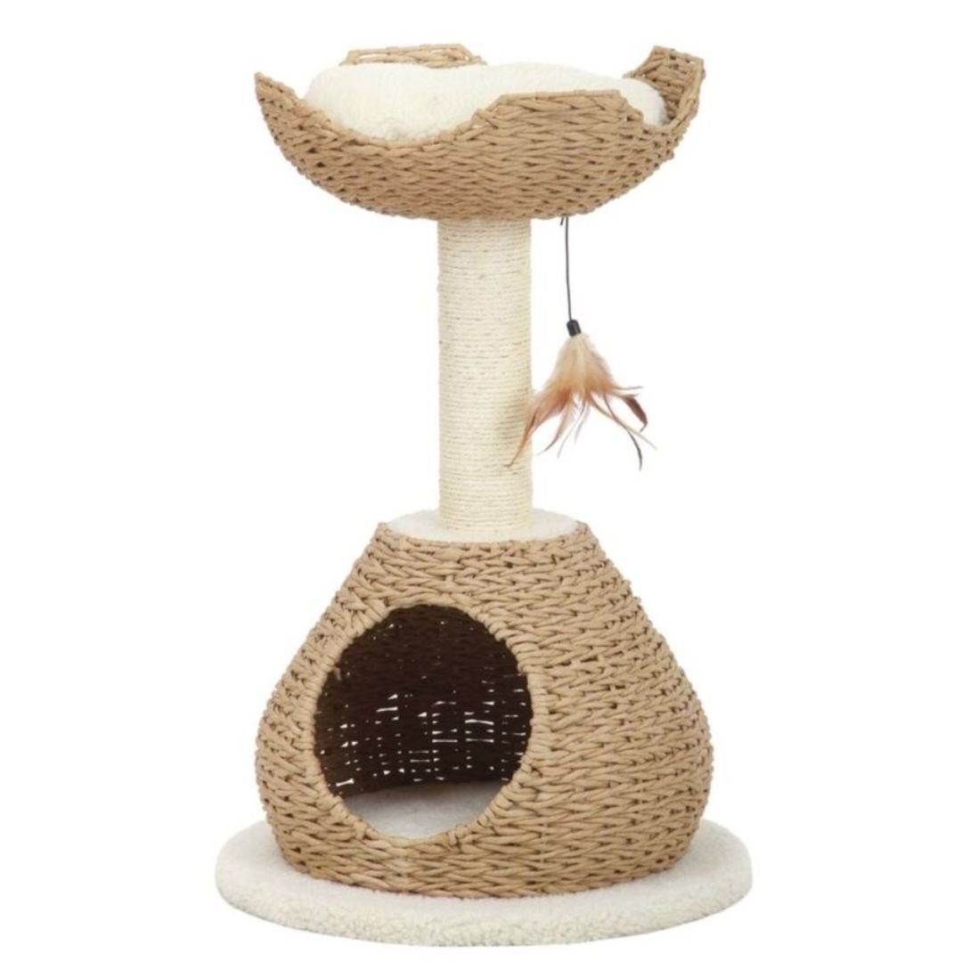 PetPals Walk Up 2 - Level Cat Tree Beige & Cream 29.5 in - Pets Perfect