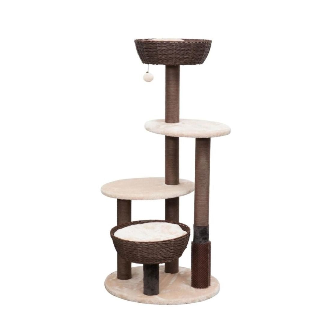 PetPals Pharoah 5 - Level Cat Tree Brown & Cream 48 in - Pets Perfect