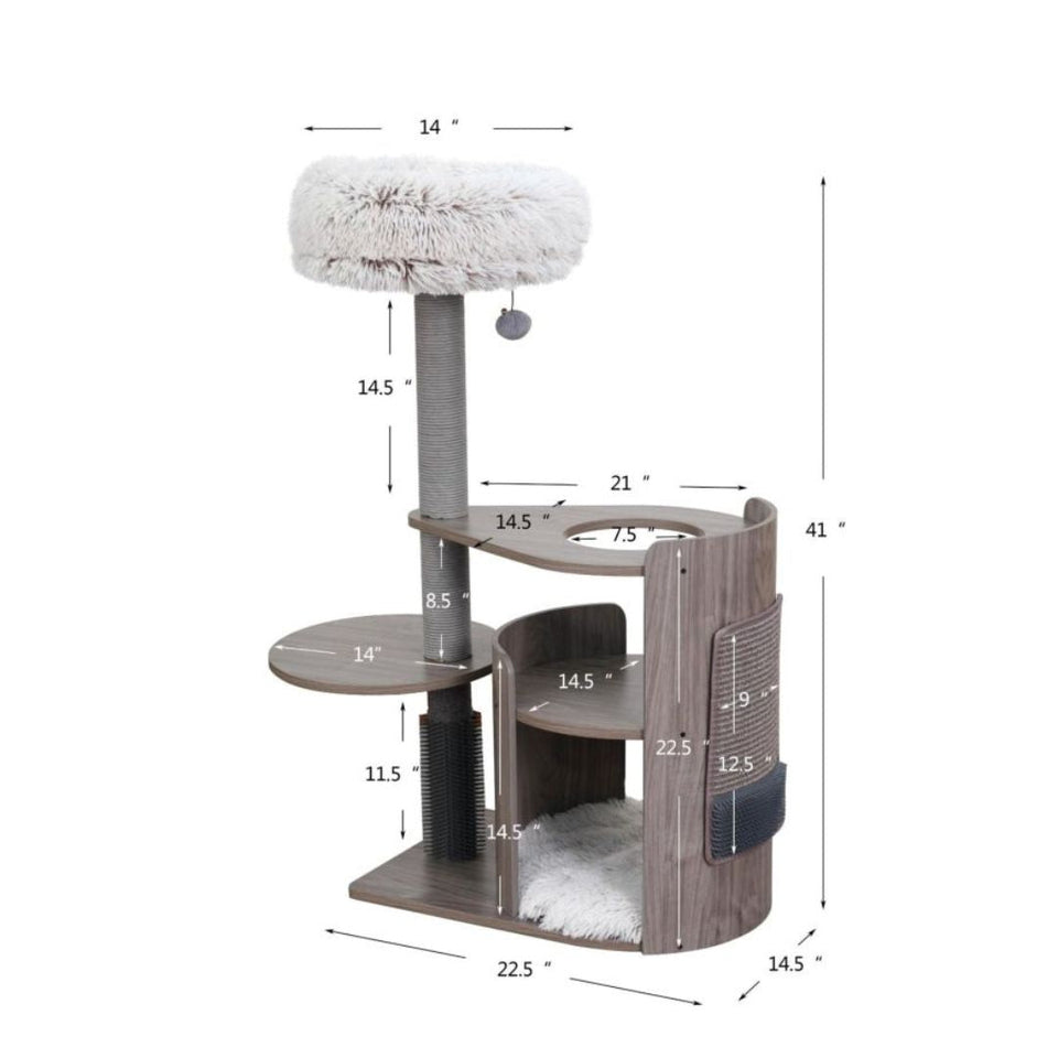PetPals Cullen Mid-Century Modern Cat Tree
Brown & Cream 40 in