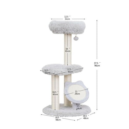 PetPals Rockview 2 - Level Cat Tree Ivory 37 in - Pets Perfect