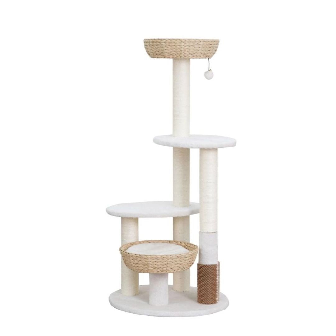 PetPals Pharoah 5 - Level Cat Tree Ivory 49 in - Pets Perfect