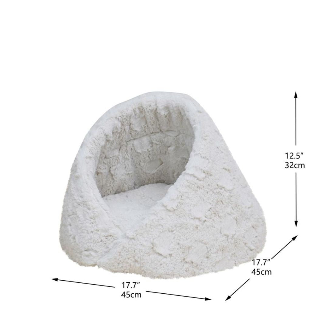PetPals Rose Cradle Pet Bed Ivory 17.7 in - Pets Perfect